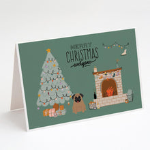Load image into Gallery viewer, Brown Pug Christmas Everyone Greeting Cards -  Blank Note Cards – 8-Pack of Artist-Designed Cards with Envelopes