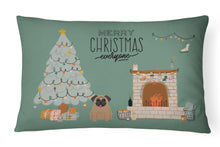 Load image into Gallery viewer, Brown Pug Christmas Everyone Canvas Fabric Decorative Pillow CK7568PW1216