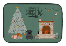 Load image into Gallery viewer, Black Pug Christmas Everyone Dish Drying Mat – Absorbent, Artistic Kitchen Essentials CK7569DDM