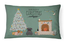 Load image into Gallery viewer, Black Pug Christmas Everyone Canvas Fabric Decorative Pillow CK7569PW1216