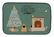 Load image into Gallery viewer, Brown Pug Christmas Everyone Dish Drying Mat – Absorbent, Artistic Kitchen Essentials CK7570DDM
