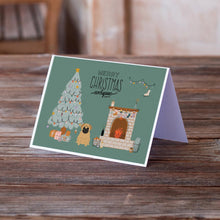Load image into Gallery viewer, Brown Pug Christmas Everyone Greeting Cards -  Blank Note Cards – 8-Pack of Artist-Designed Cards with Envelopes
