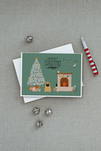 Load image into Gallery viewer, Brown Pug Christmas Everyone Greeting Cards -  Blank Note Cards – 8-Pack of Artist-Designed Cards with Envelopes
