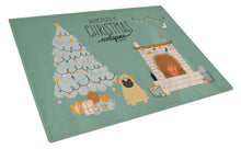 Load image into Gallery viewer, Brown Pug Christmas Everyone Glass Cutting Boards – Durable, Decorative Kitchen Art Large CK7570LCB