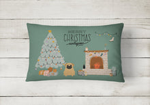 Load image into Gallery viewer, Brown Pug Christmas Everyone Canvas Fabric Decorative Pillow CK7570PW1216