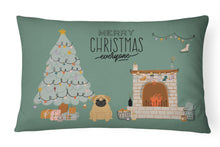 Load image into Gallery viewer, Brown Pug Christmas Everyone Canvas Fabric Decorative Pillow CK7570PW1216