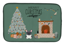 Load image into Gallery viewer, Black White French Bulldog Christmas Everyone Dish Drying Mat – Absorbent, Artistic Kitchen Essentials CK7575DDM