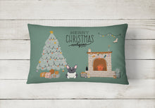 Load image into Gallery viewer, Black White French Bulldog Christmas Everyone Canvas Fabric Decorative Pillow CK7575PW1216