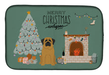 Load image into Gallery viewer, Mastiff Christmas Everyone Dish Drying Mat – Absorbent, Artistic Kitchen Essentials CK7581DDM