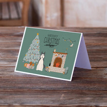 Load image into Gallery viewer, West Siberian Laika Spitz Christmas Everyone Greeting Cards -  Blank Note Cards – 8-Pack of Artist-Designed Cards with Envelopes