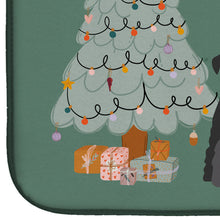 Load image into Gallery viewer, Black Standard Schnauzer Christmas Everyone Dish Drying Mat – Absorbent, Artistic Kitchen Essentials CK7595DDM