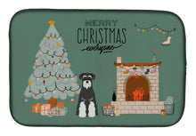 Load image into Gallery viewer, Salt and Pepper Standard Schnauzer Christmas Everyone Dish Drying Mat – Absorbent, Artistic Kitchen Essentials CK7596DDM