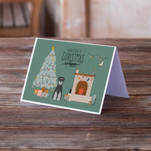Load image into Gallery viewer, Black Grey Standard Schnauzer Christmas Everyone Greeting Cards -  Blank Note Cards – 8-Pack of Artist-Designed Cards with Envelopes