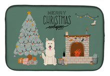 Load image into Gallery viewer, White German Shepherd Christmas Everyone Dish Drying Mat – Absorbent, Artistic Kitchen Essentials CK7608DDM