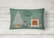 Load image into Gallery viewer, Blue Staffordshire Bull Terrier Christmas Everyone Canvas Fabric Decorative Pillow CK7609PW1216