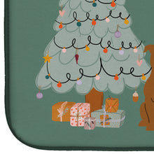 Load image into Gallery viewer, Brown Staffordshire Bull Terrier Christmas Everyone Dish Drying Mat – Absorbent, Artistic Kitchen Essentials CK7610DDM
