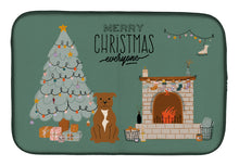Load image into Gallery viewer, Brown Staffordshire Bull Terrier Christmas Everyone Dish Drying Mat – Absorbent, Artistic Kitchen Essentials CK7610DDM