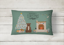 Load image into Gallery viewer, Chocolate Staffordshire Bull Terrier Christmas Everyone Canvas Fabric Decorative Pillow CK7611PW1216