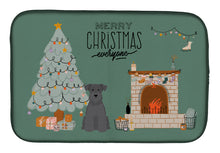 Load image into Gallery viewer, Black Miniature Schnauzer Christmas Everyone Dish Drying Mat – Absorbent, Artistic Kitchen Essentials CK7614DDM