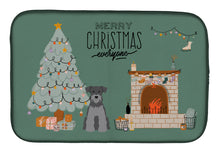 Load image into Gallery viewer, Black Silver Miniature Schnauzer Christmas Everyone Dish Drying Mat – Absorbent, Artistic Kitchen Essentials CK7615DDM