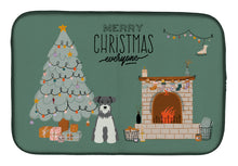 Load image into Gallery viewer, Salt and Pepper Miniature Schnauzer Christmas Everyone Dish Drying Mat – Absorbent, Artistic Kitchen Essentials CK7617DDM
