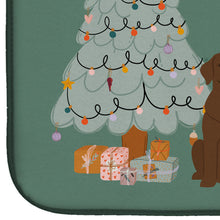 Load image into Gallery viewer, Chocolate Labrador Christmas Everyone Dish Drying Mat – Absorbent, Artistic Kitchen Essentials CK7619DDM