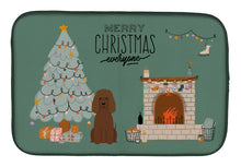 Load image into Gallery viewer, Irish Water Spaniel Christmas Everyone Dish Drying Mat – Absorbent, Artistic Kitchen Essentials CK7626DDM