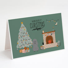 Load image into Gallery viewer, Silver Poodle Christmas Everyone Greeting Cards -  Blank Note Cards – 8-Pack of Artist-Designed Cards with Envelopes