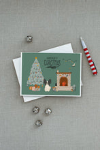 Load image into Gallery viewer, Black White Papillon Christmas Everyone Greeting Cards -  Blank Note Cards – 8-Pack of Artist-Designed Cards with Envelopes