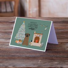 Load image into Gallery viewer, Bullmastiff Christmas Everyone Greeting Cards -  Blank Note Cards – 8-Pack of Artist-Designed Cards with Envelopes