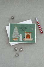 Load image into Gallery viewer, Blue Bedlington Terrier Christmas Everyone Greeting Cards -  Blank Note Cards – 8-Pack of Artist-Designed Cards with Envelopes