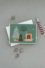 Load image into Gallery viewer, Black Tan Cocker Spaniel Christmas Everyone Greeting Cards -  Blank Note Cards – 8-Pack of Artist-Designed Cards with Envelopes