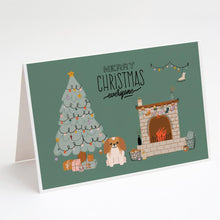 Load image into Gallery viewer, Red White Pekingese Christmas Everyone Greeting Cards -  Blank Note Cards – 8-Pack of Artist-Designed Cards with Envelopes