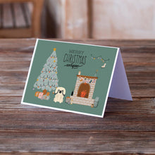Load image into Gallery viewer, Cream Pekingese Christmas Everyone Greeting Cards -  Blank Note Cards – 8-Pack of Artist-Designed Cards with Envelopes