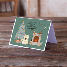 Load image into Gallery viewer, White Chow Chow Christmas Everyone Greeting Cards -  Blank Note Cards – 8-Pack of Artist-Designed Cards with Envelopes