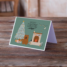 Load image into Gallery viewer, Red Chow Chow Christmas Everyone Greeting Cards -  Blank Note Cards – 8-Pack of Artist-Designed Cards with Envelopes