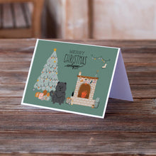 Load image into Gallery viewer, Black Chow Chow Christmas Everyone Greeting Cards -  Blank Note Cards – 8-Pack of Artist-Designed Cards with Envelopes