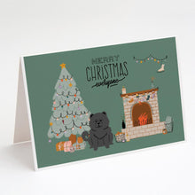 Load image into Gallery viewer, Black Chow Chow Christmas Everyone Greeting Cards -  Blank Note Cards – 8-Pack of Artist-Designed Cards with Envelopes