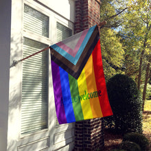 Load image into Gallery viewer, Gay Pride Progress Pride All are Welcome Flag Canvas House Size