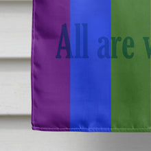 Load image into Gallery viewer, Gay Pride Progress Pride All are Welcome Flag Canvas House Size