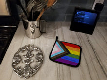 Load image into Gallery viewer, Gay Pride Progress Pride All are Welcome Pot Holders - Set of 2 - Heat-Resistant Kitchen Essentials