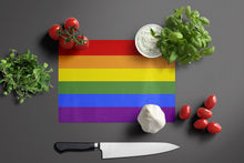 Load image into Gallery viewer, Gay Pride Glass Cutting Boards – Durable, Decorative Kitchen Art Large