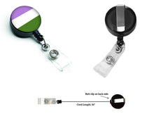 Load image into Gallery viewer, Genderqueer Pride Retractable Badge Reel