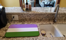 Load image into Gallery viewer, Genderqueer Pride Dish Drying Mat – Absorbent, Artistic Kitchen Essentials