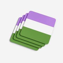 Load image into Gallery viewer, Genderqueer Pride Foam Coaster