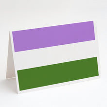 Load image into Gallery viewer, Genderqueer Pride Greeting Cards -  Blank Note Cards – 8-Pack of Artist-Designed Cards with Envelopes