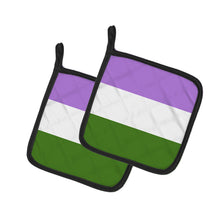 Load image into Gallery viewer, Genderqueer Pride Pot Holders - Set of 2 - Heat-Resistant Kitchen Essentials