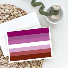 Load image into Gallery viewer, Lesbian Pride Greeting Cards -  Blank Note Cards – 8-Pack of Artist-Designed Cards with Envelopes