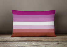 Load image into Gallery viewer, Lesbian Pride Canvas Fabric Decorative Pillow