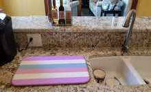 Load image into Gallery viewer, Bigender Pride Dish Drying Mat – Absorbent, Artistic Kitchen Essentials